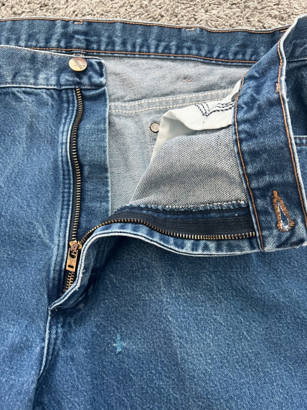 Wrangler 13MWZPW Cowboy Cut Men's Straight-Leg Blue Denim Jeans - Size 38x30 - Picture 7 of 13